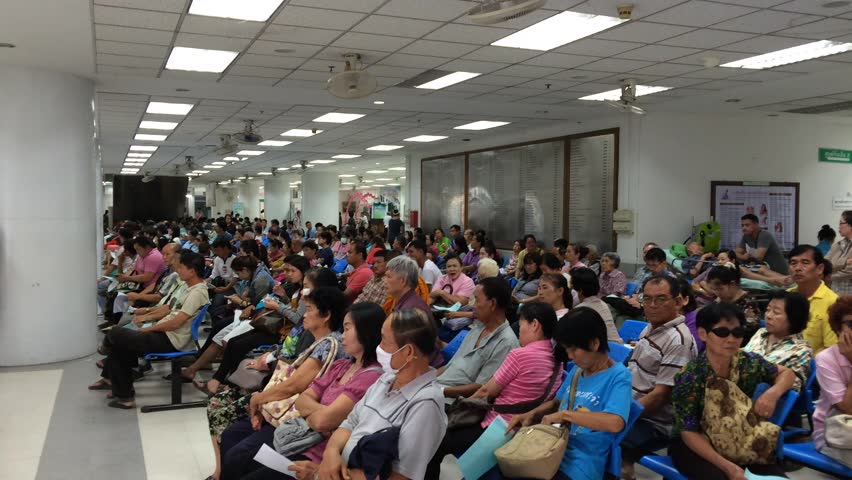 People filling hospital waiting rooms, to find out they are having an allergy attack
